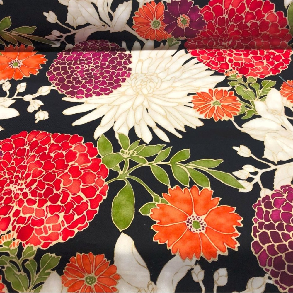 St Moritz Red Tail Floral Fabric